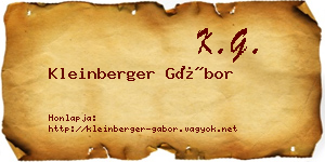 Kleinberger Gábor névjegykártya